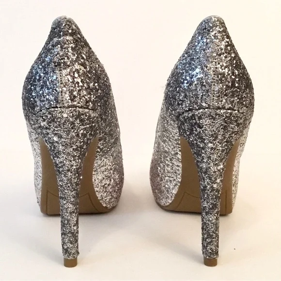 Marc Fisher “Harpley” Glitter Peep Toe Platform Pump - Picture 7 of 13
